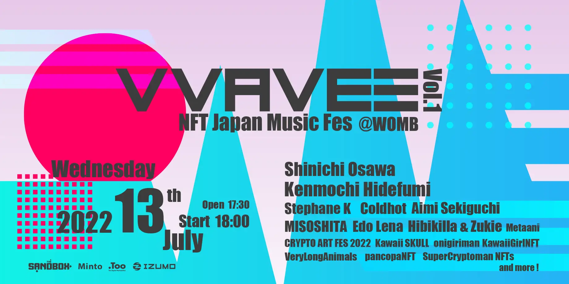 【BeyondConcept】音楽 × NFTコミュニティ「VVAVE3」、渋谷で大規模クラブイベント「VVAVE3 – NFT Japan Music Fes vol.1 -」の開催を決定！